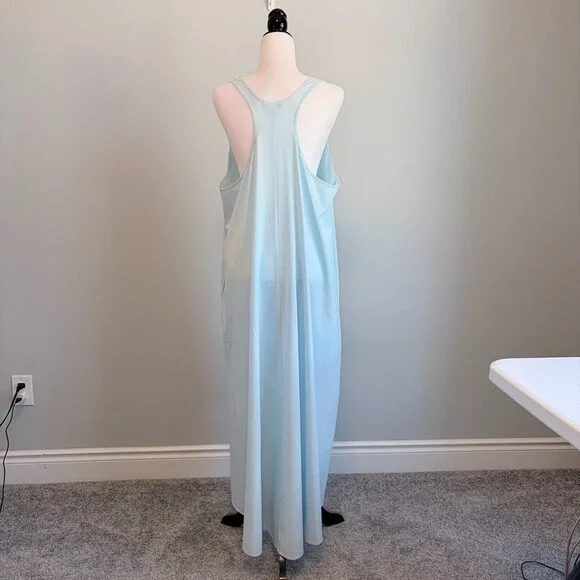 Athleta Presidio Maxi Dress Traveler High Low Coastal Chic Light Blue Women’s XL - Picture 7 of 10